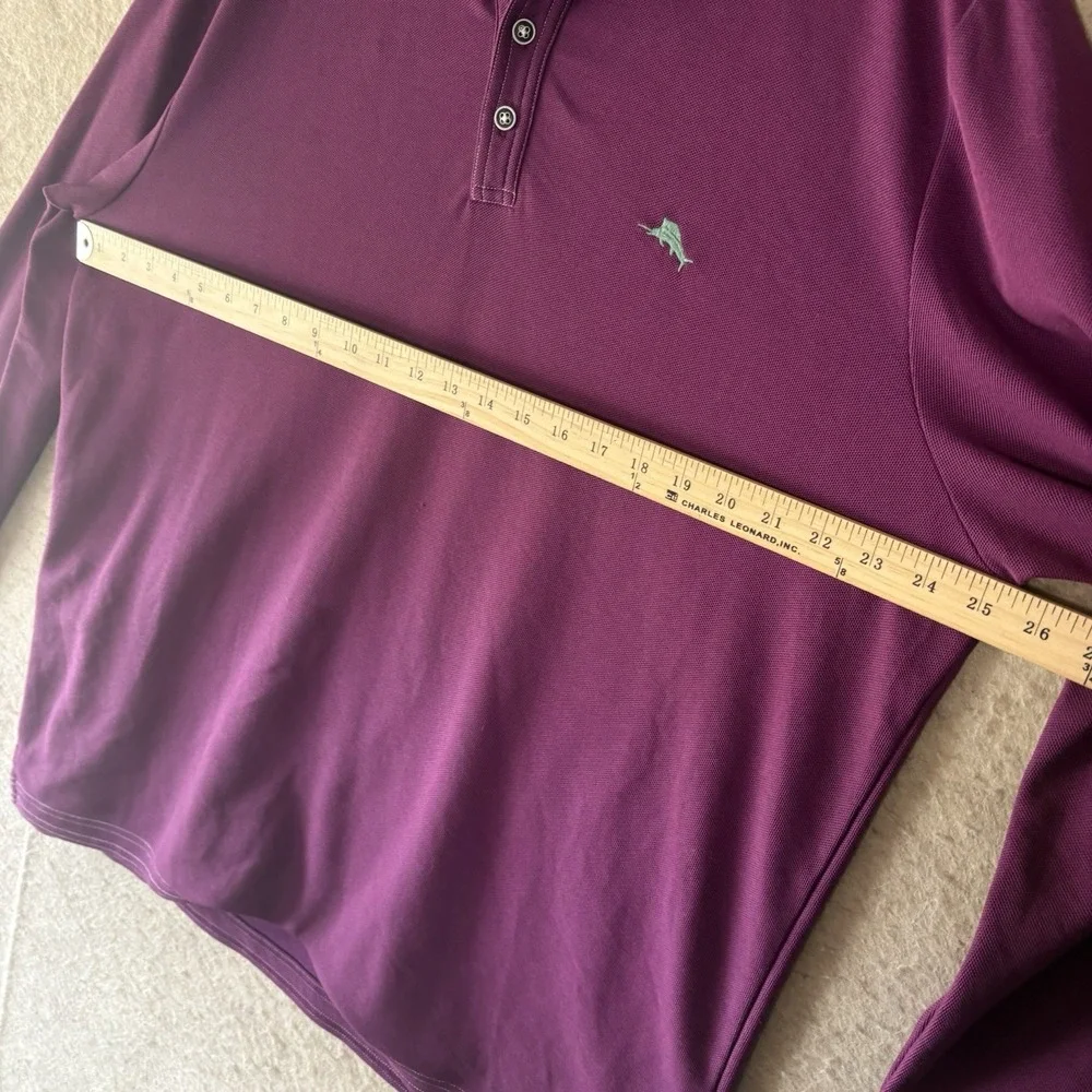 Tommy Bahama Island Zone Supima‎ Shirt Mens Sz XL Magenta Logo Long Sleeve